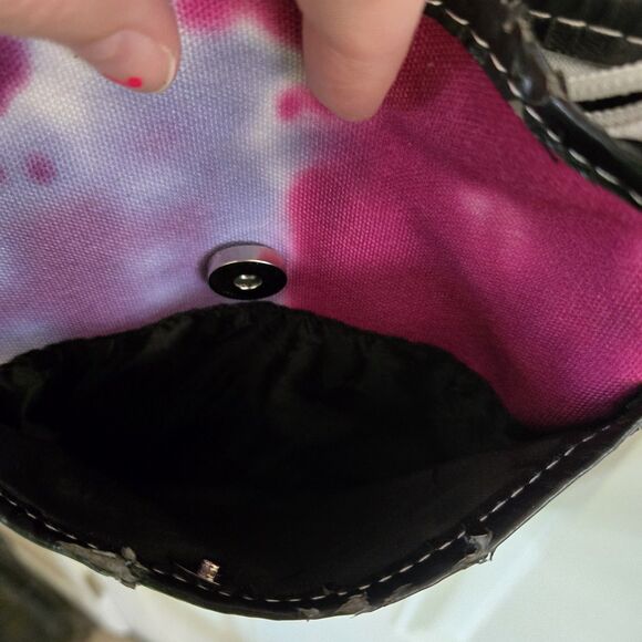 Undee Bandz Crossbody Bag Purse Pink Tie Dye Heart Peace Sign - Picture 9 of 9